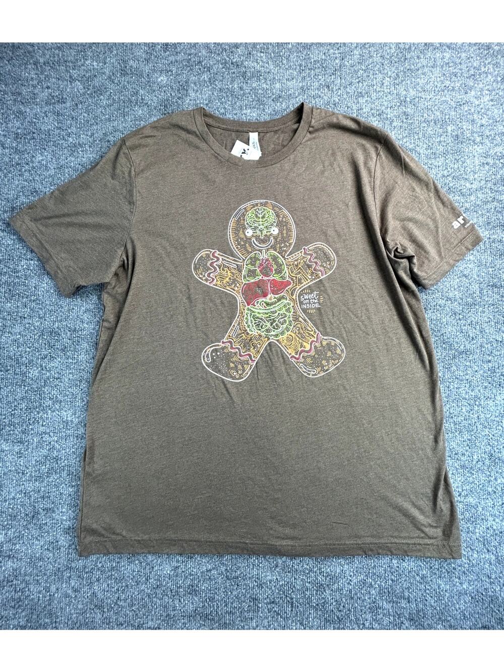 Artery Ink Sweet on The Inside Anatomy Gingerbread T Shirt 2XL Medical Nurse NWT